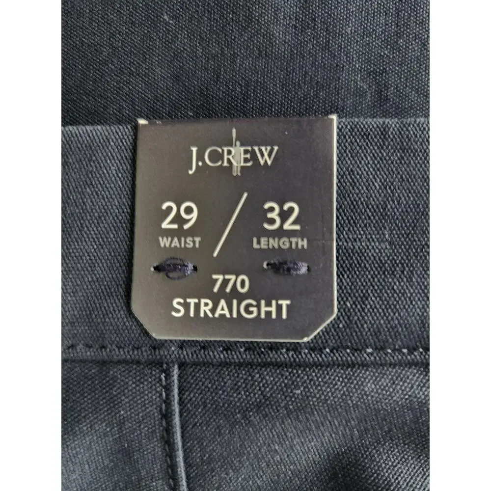 NWT J. Crew 770 Straight-Fit Tech Pant Black 29/32